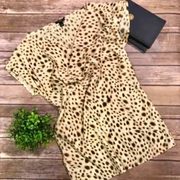 Ann Taylor Tops - Ann Taylor silk leopard spot drape neck blouse 5 for $25